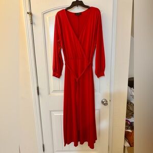 Eloquii Vibrant Red Long Sleeve Dress Size 14